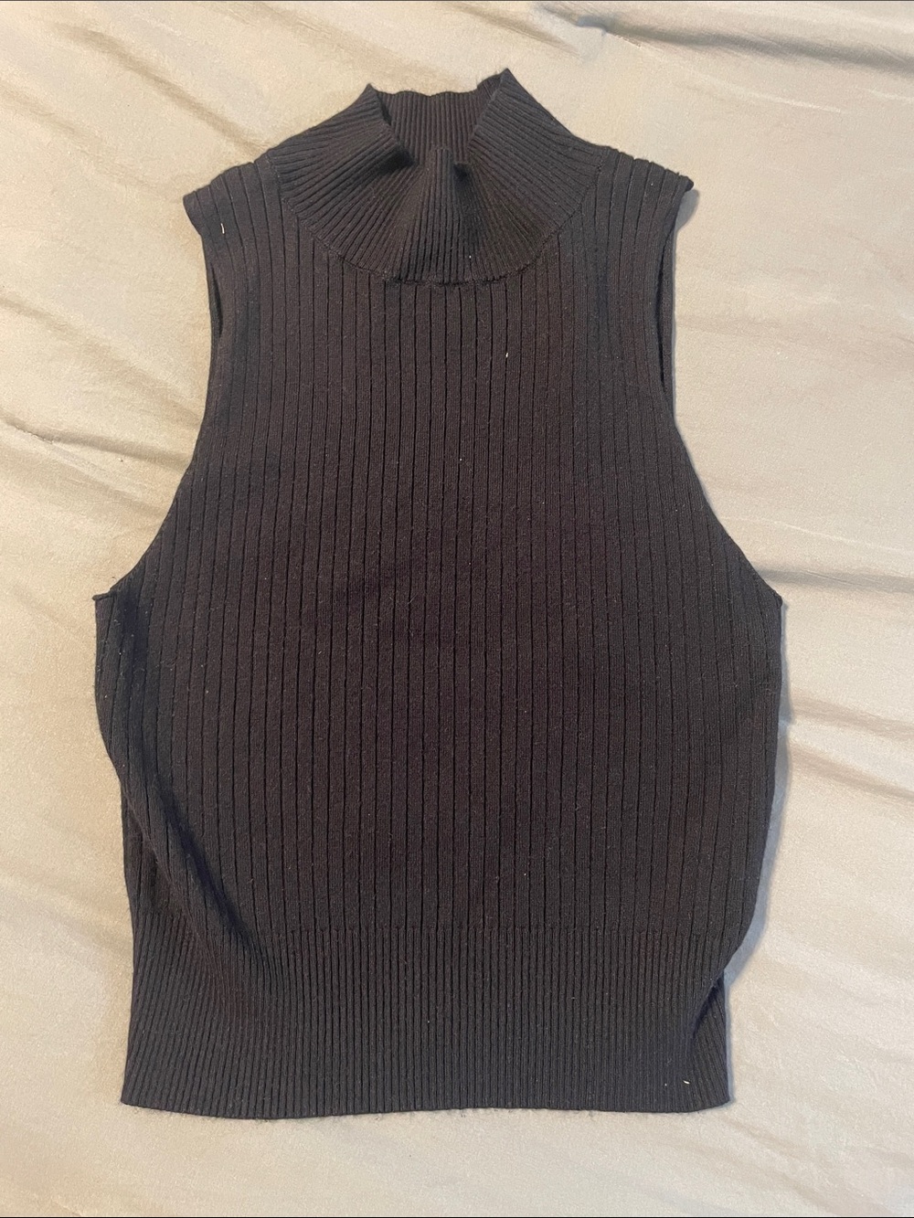 wild fable Black Ribbed Mock Neck Sleeveless Tank